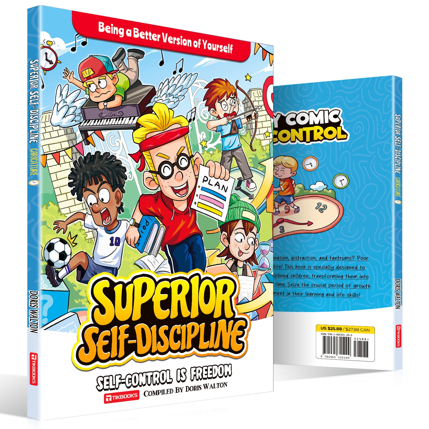 【TIKBOOKS】 Self-Discipline in Comics: Beat Procrastination,  Master Emotions & Time — Unlock Your Child's Self-Motivated Future