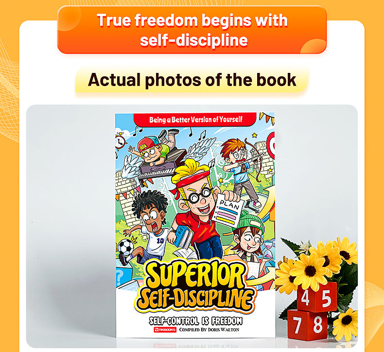 【TIKBOOKS】 Self-Discipline in Comics: Beat Procrastination,  Master Emotions & Time — Unlock Your Child's Self-Motivated Future